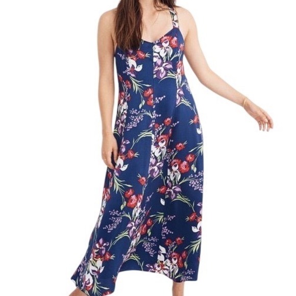Madewell Dresses & Skirts - Madewell Women's Cami Maxi Dress Orchid Bouquet Blue Floral Size 6 Resortwear